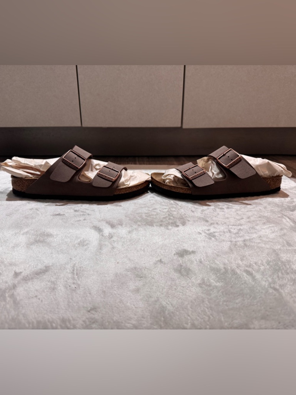 NWOT Birkenstock Womens Arizona Birkibuc Sandal, Mocha, EU 39/US 8, Narrow Width - Picture 6 of 14